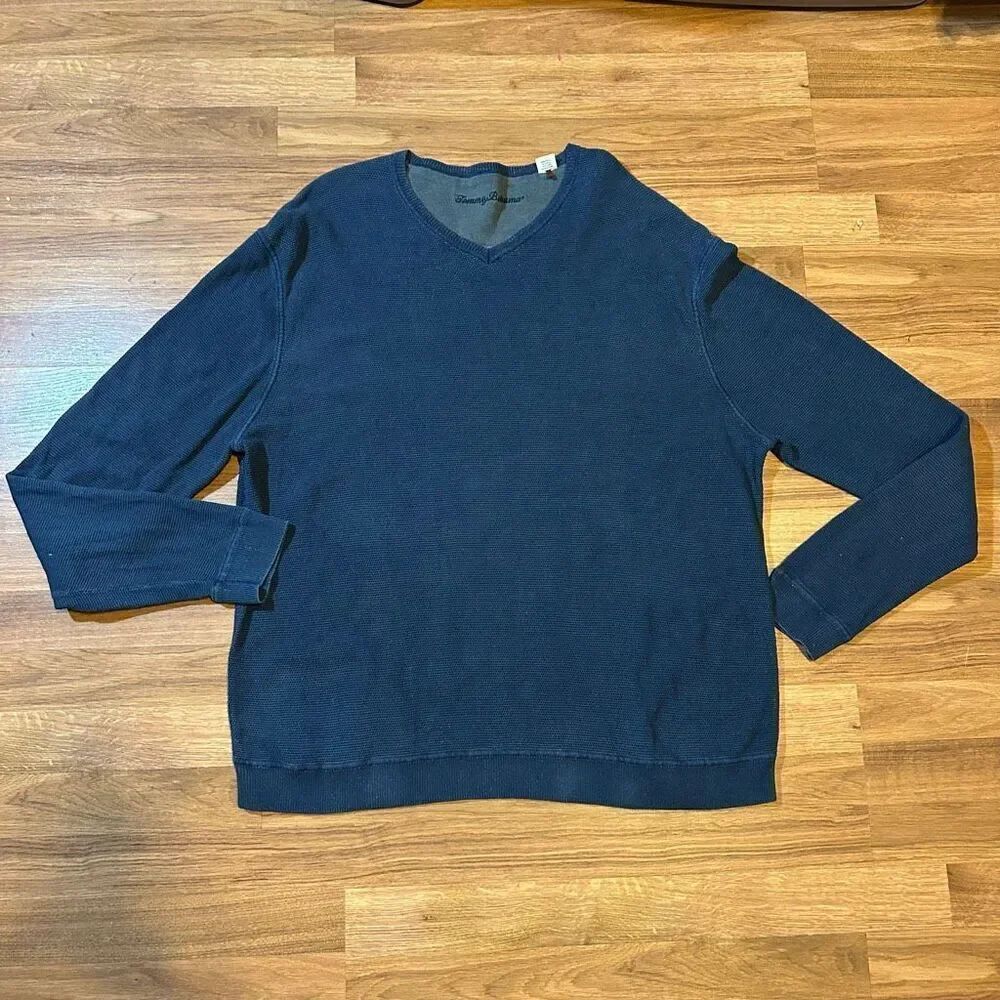 Tommy Bahama V-Neck Sweater Blue | Men Size XXL